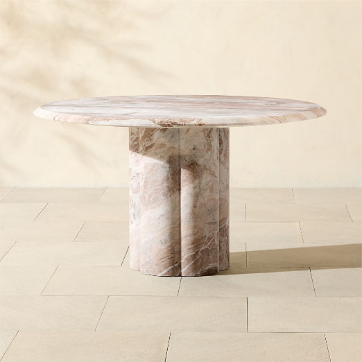 Sarzana 54" Round Marble Indoor/Outdoor Dining Table