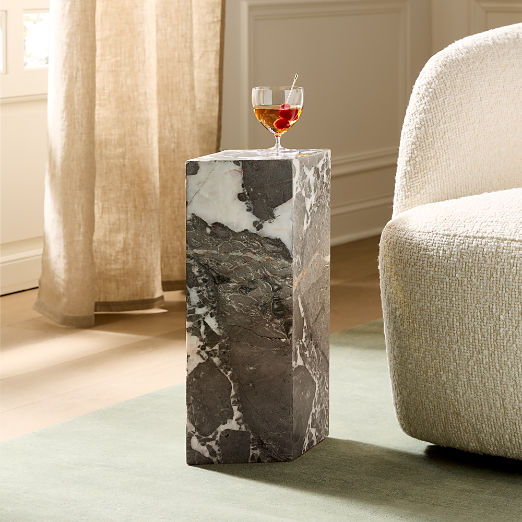 Saul Grey Marble Drink Table