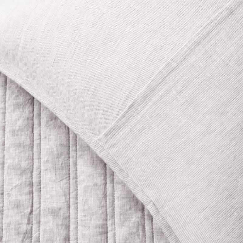 Saunder Heathered Flax Grey EUROPEAN FLAX™-Certified Linen Standard Pillow Shams Set of 2