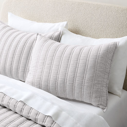 Saunder Heathered Flax Grey European Linen Quilt
