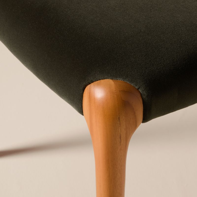 Savanna Teak Wood and Mink Brown Velvet Dining Chair - image 5 of 6