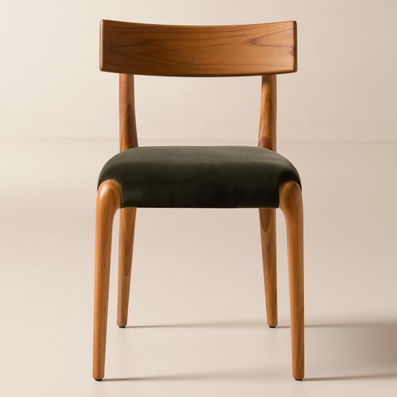 Savanna Teak Wood and Mink Brown Velvet Dining Chair - image 0 of 6