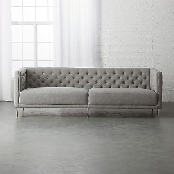 Savile Gris Tufted Sofa