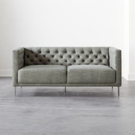 Savile Slate Tufted Apartment Sofa Reviews Cb2