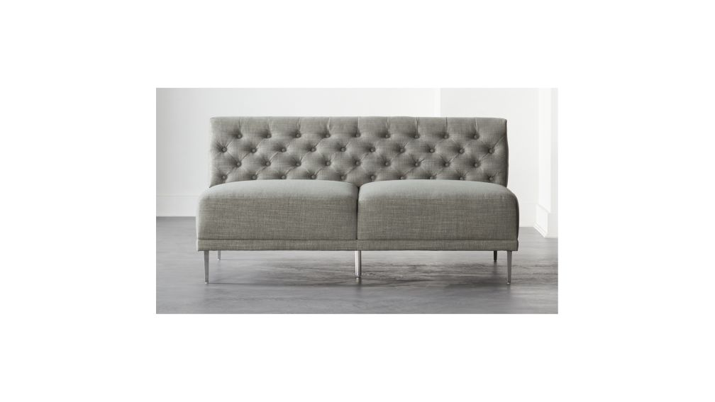 Savile Slate Tufted Armless Sofa CB2