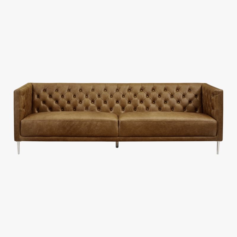 Savile Bello Grey Leather Tufted Sofa - image 5 of 9