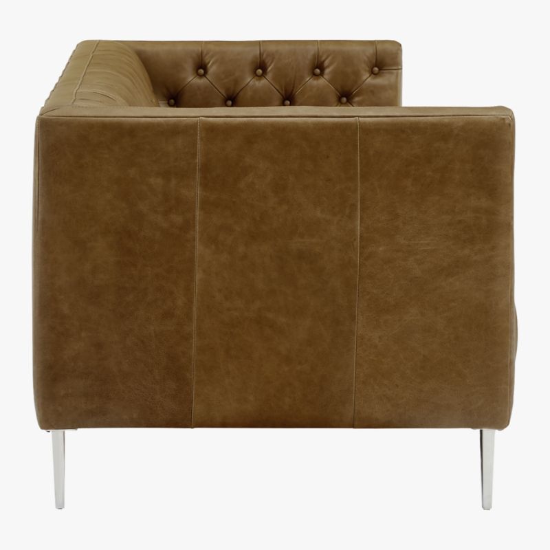 Savile Bello Grey Leather Tufted Sofa - image 7 of 9