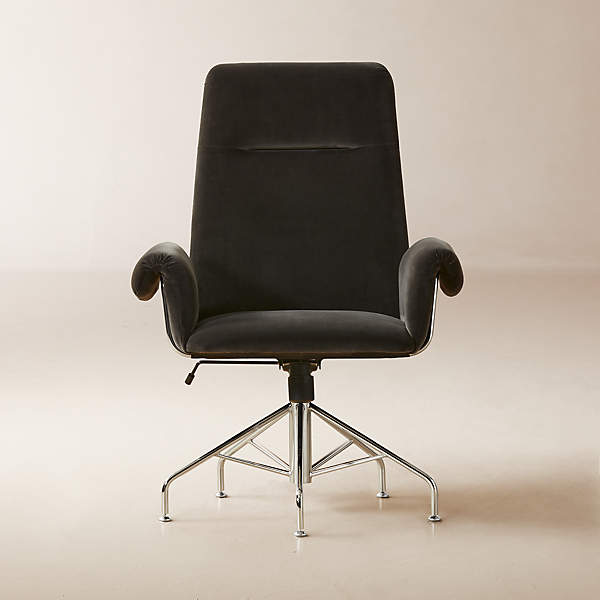 Black velvet 2025 rolling chair