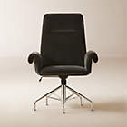 Matrice Green Leather Office Chair