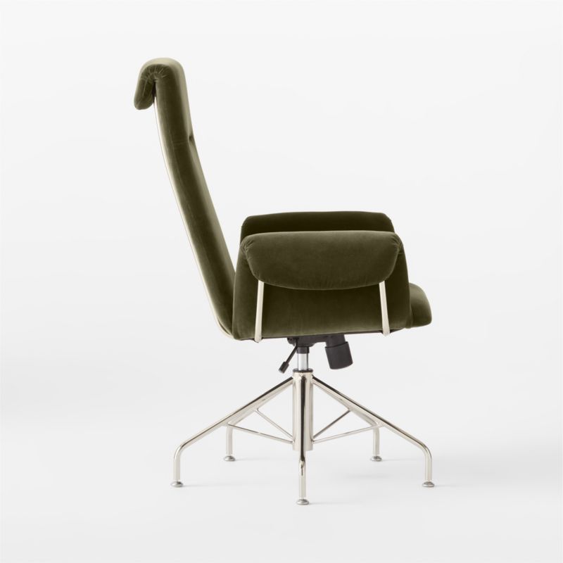 Saviti Olive Velvet Office Chair - image 5 of 9