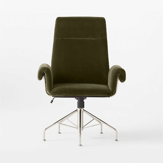 Saviti Olive Velvet Office Chair