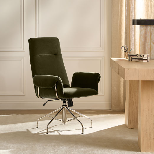 Saviti Olive Velvet Office Chair