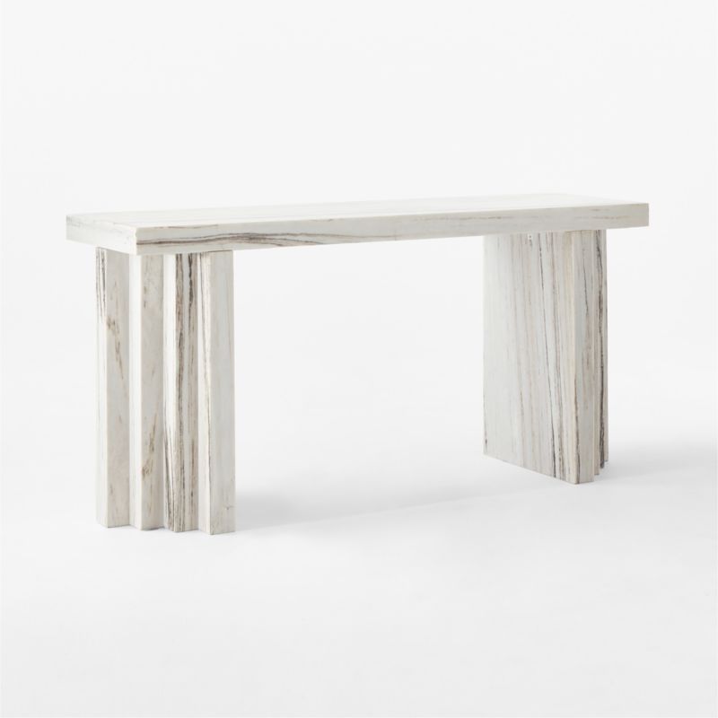 Scada 60" White Marble Console Table - image 8 of 12