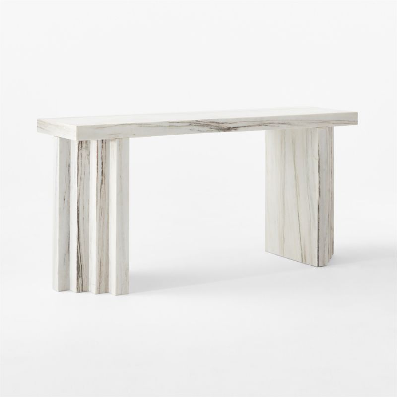 Scada 60" White Marble Console Table - image 6 of 12