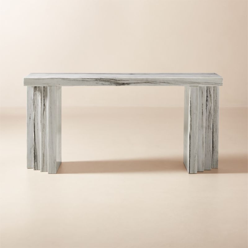 Scada 60" White Marble Console Table - image 0 of 12