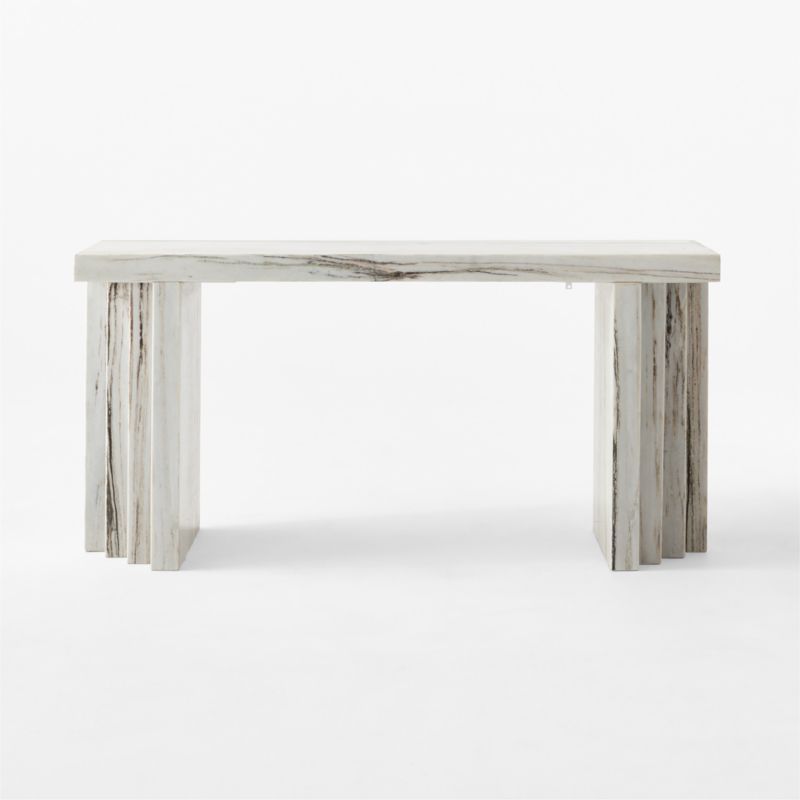 Scada 60" White Marble Console Table - image 5 of 12