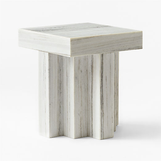 Scada White Marble Side Table