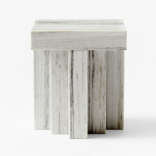 Scada White Marble Side Table