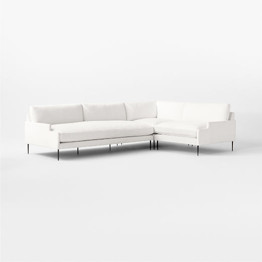 Scalino 3-Piece Sectional Sofa with Right Arm Chair Luca Storm