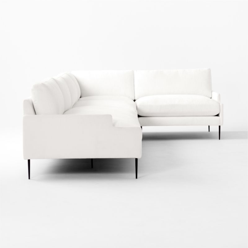 Scalino 4-Piece Sectional Sofa with Right Arm Chair Lindy Snow - image 5 of 7