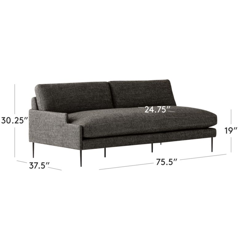 View Scalino Grey Left-Arm Loveseat - image 3 of 8