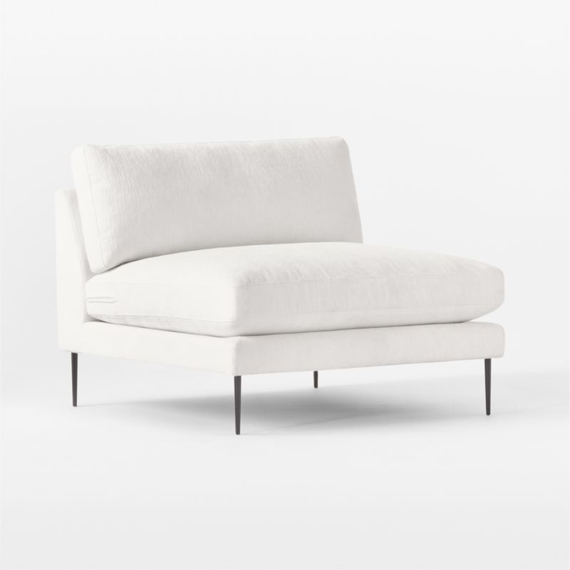 Scalino Armless Chair with Metal Legs Taylor Felt Grey | CB2