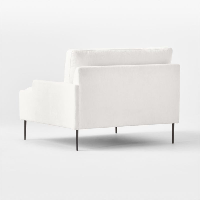 Scalino Right Arm Chair with Metal Legs Luca Bone - image 5 of 7