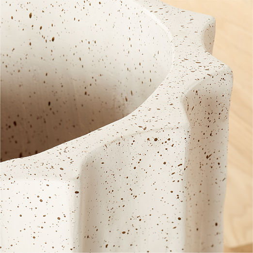 Scallop White Clay Indoor/Outdoor Planter Large