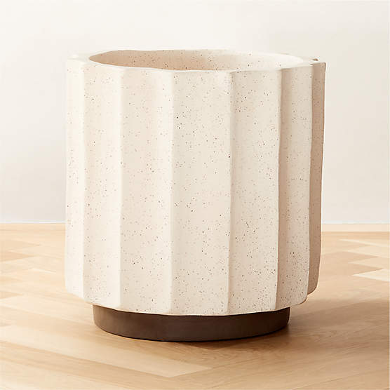 Scallop White Clay Indoor/Outdoor Planter Large by Lawson-Fenning