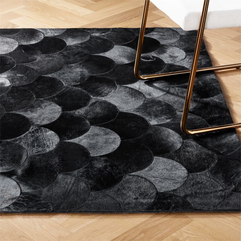 Scallop Black Hide Rug Cb2