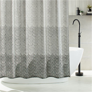 modern grey shower curtain