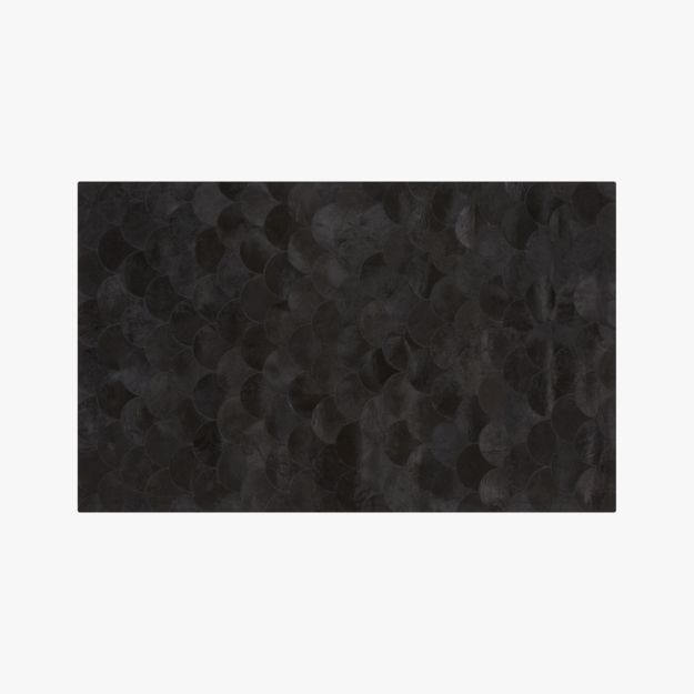 Scallop Black Hide Rug 5'x8' + Reviews CB2