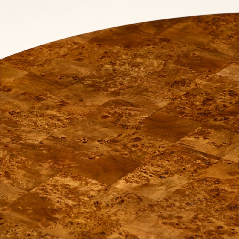 Scatola 48" Round Brown Burl Wood Coffee Table - image 3 of 8
