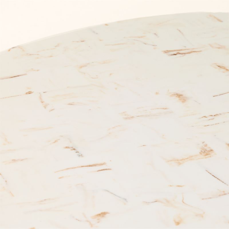 Scatola 48" Round White Tiled Resin Coffee Table - image 3 of 7