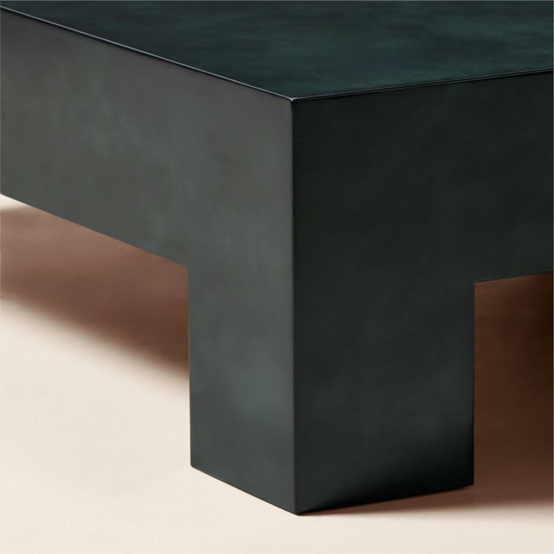 Scatola 48" Square Dark Green Lacquered Coffee Table - image 4 of 9