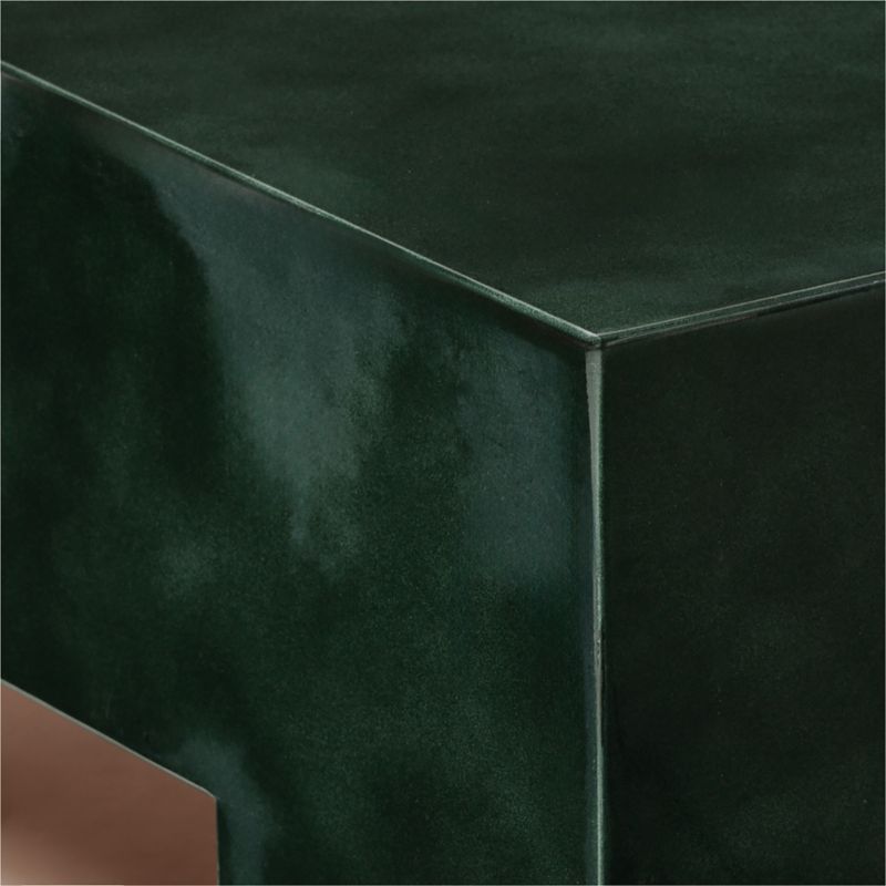 Scatola 60" Rectangular Dark Green Lacquered Coffee Table - image 5 of 9