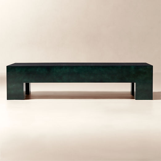 Scatola 60" Rectangular Dark Green Lacquered Coffee Table