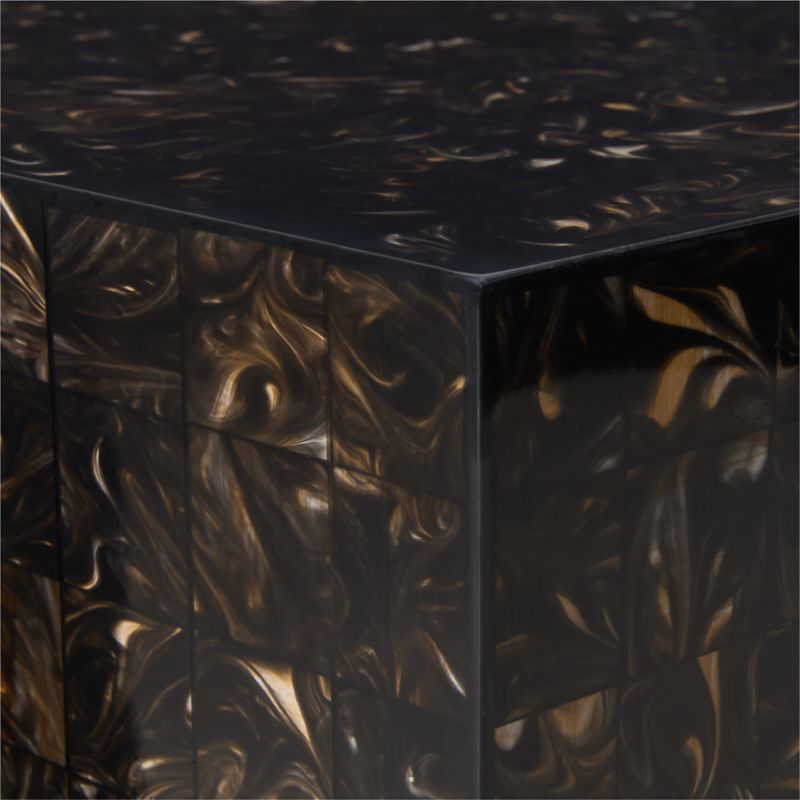 Scatola 60" Brown Tiled Resin Console Table - image 4 of 5