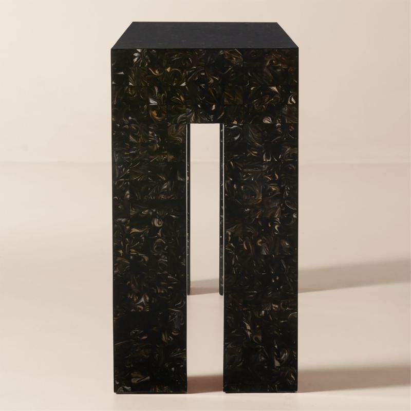 Scatola 60" Brown Tiled Resin Console Table - image 3 of 5