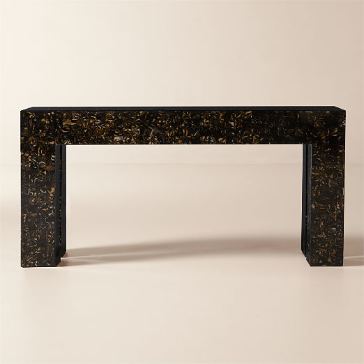 Scatola 60" Brown Tiled Resin Console Table