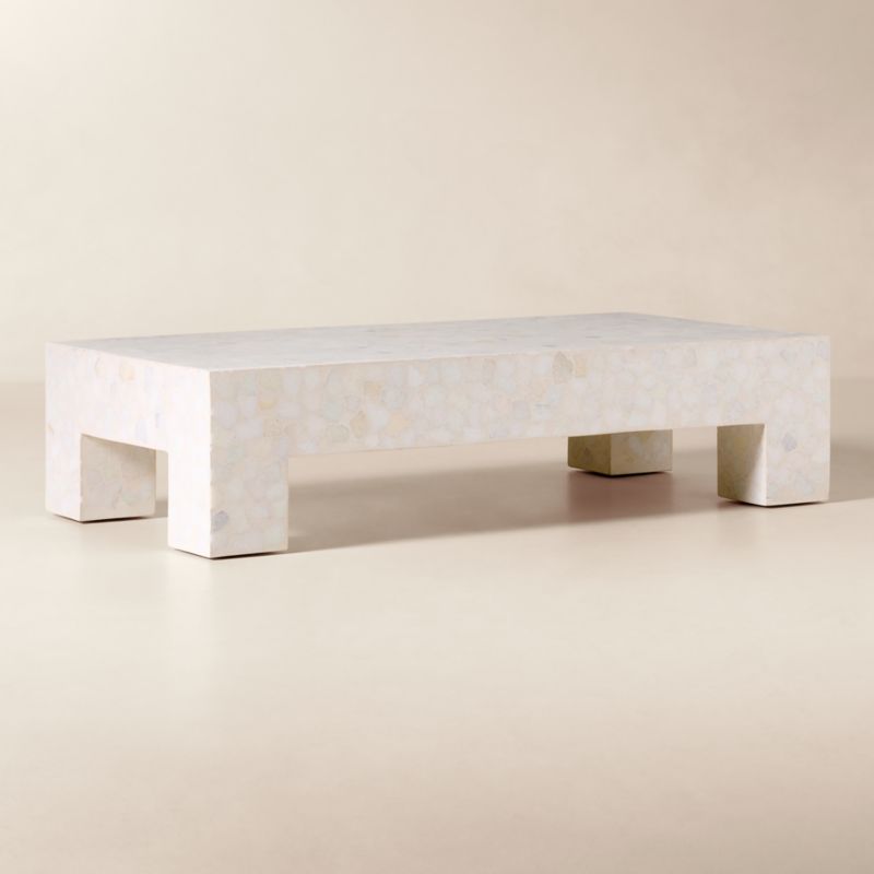 Scatola 60" Rectangular Terrazzo Outdoor Coffee Table