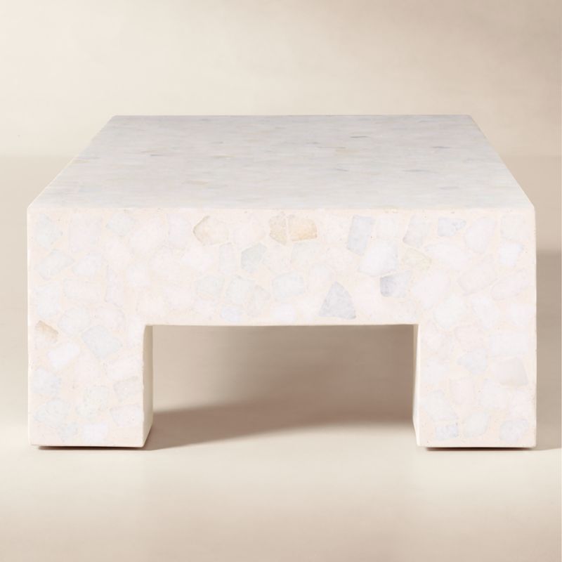 Scatola 60" Rectangular Terrazzo Outdoor Coffee Table