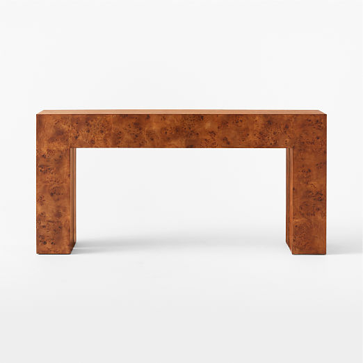 Scatola 60" Brown Burl Wood Console Table