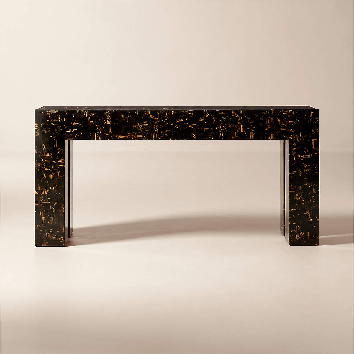 Scatola Brown Faux Horn Console Table CB2