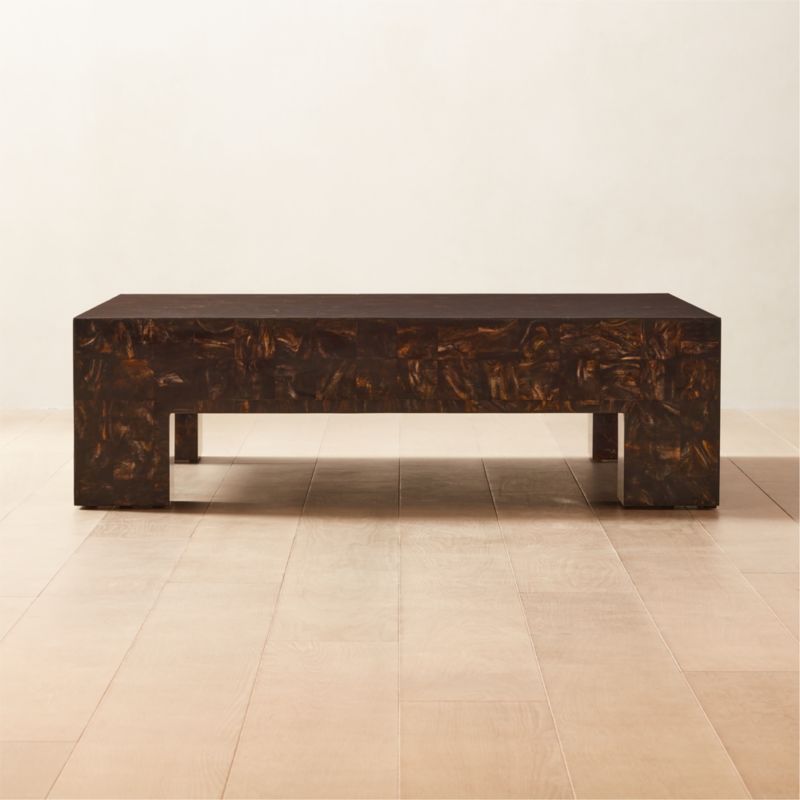 Scatola Brown Faux Horn Coffee Table + Reviews CB2