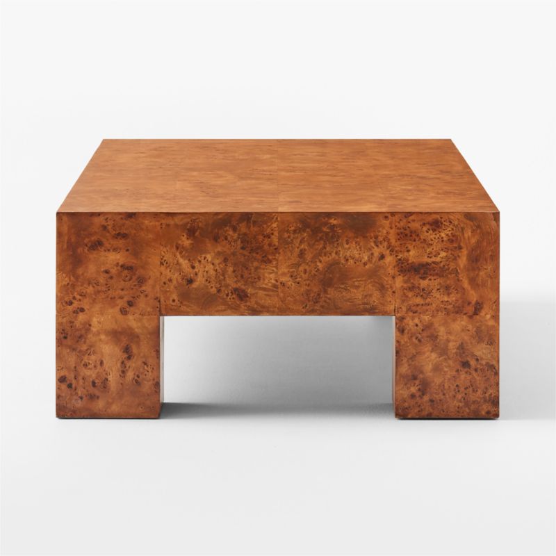 Scatola Rectangular Brown Burl Wood Coffee Table - image 5 of 8