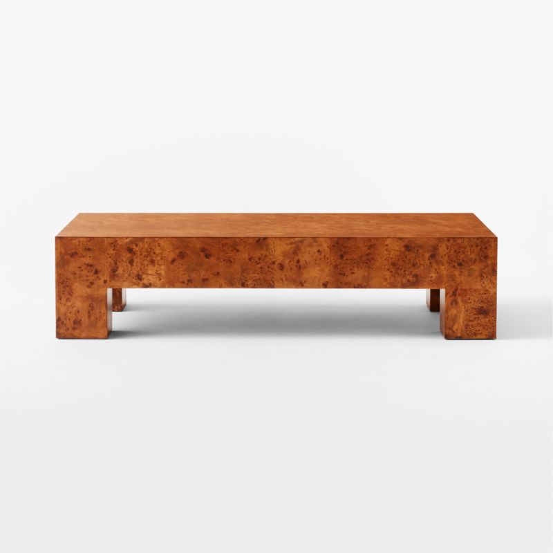 Scatola Rectangular Brown Burl Wood Coffee Table - image 3 of 8