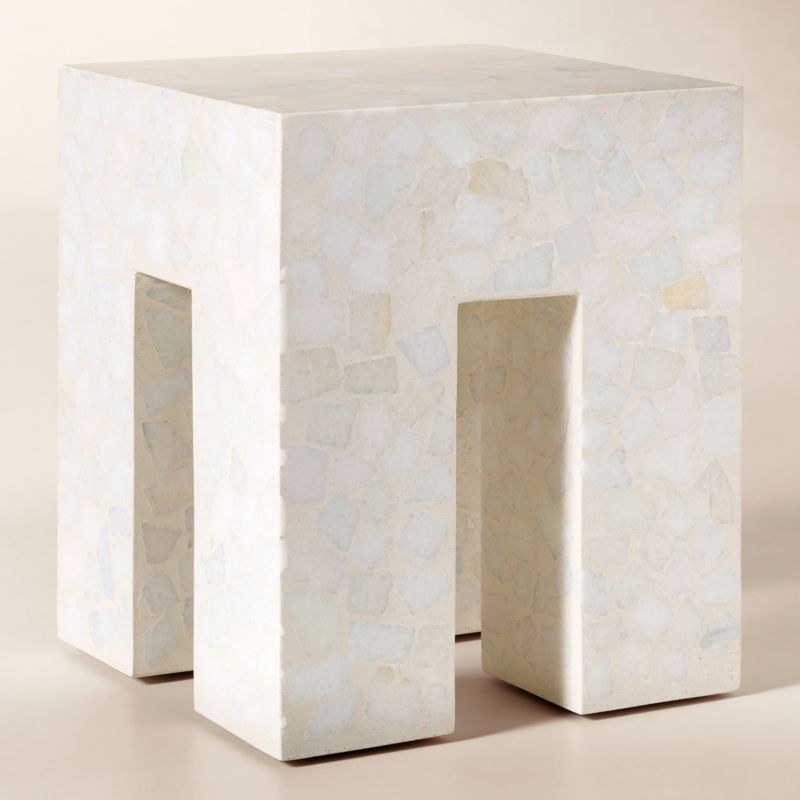 Scatola Square Terrazzo Outdoor Side Table - image 3 of 6