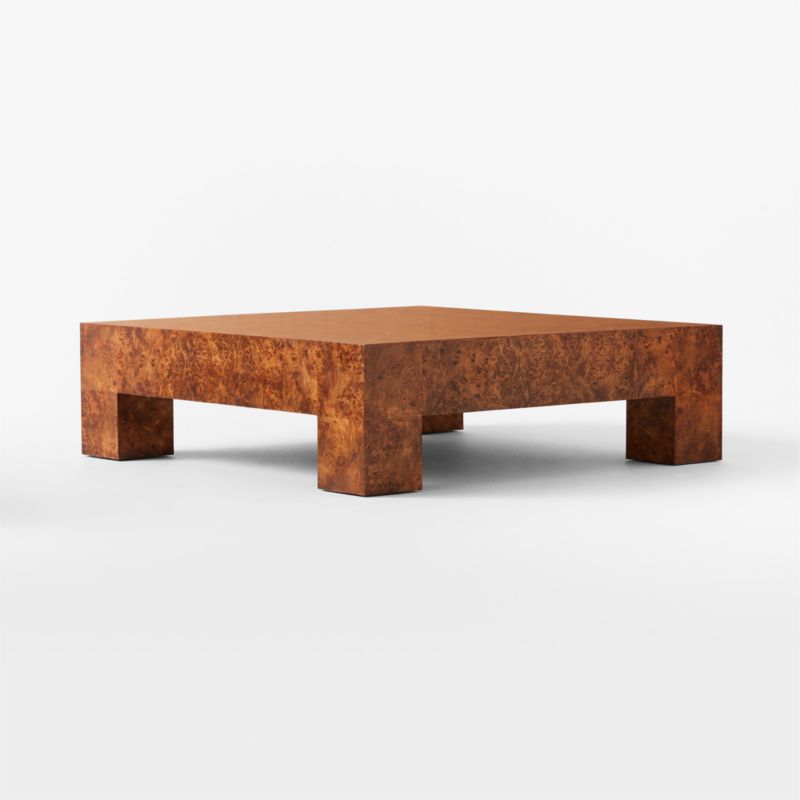 Scatola 47.5 Square Brown Burl Wood Coffee Table - image 5 of 8