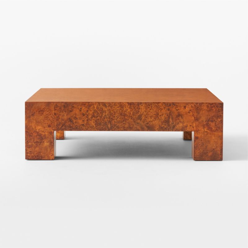 Scatola 47.5 Square Brown Burl Wood Coffee Table - image 4 of 8